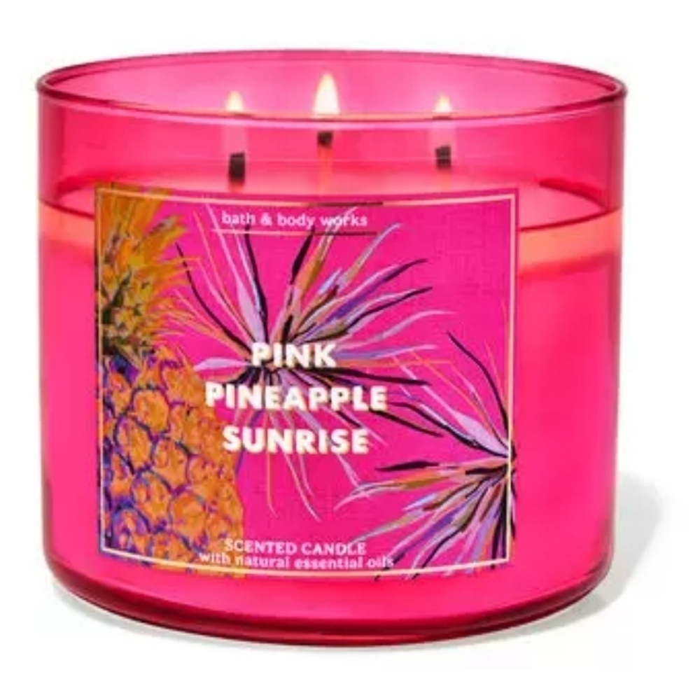 Bath and body works Pink Pineapple Sunrise 3-Wick Candle